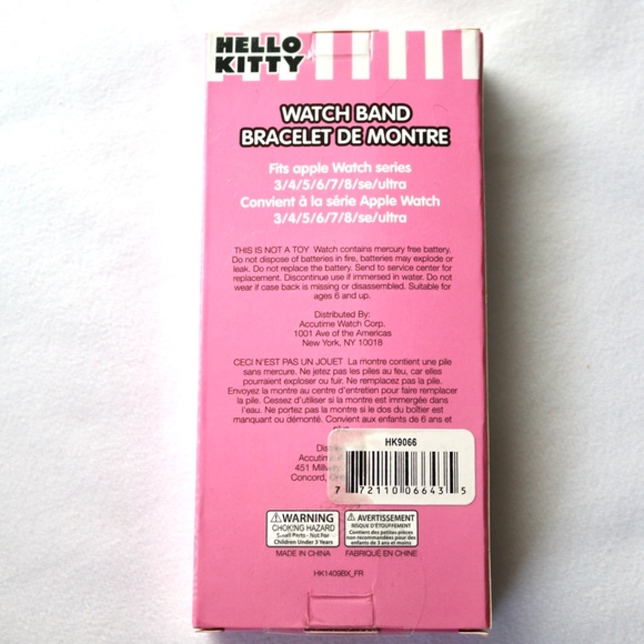 NEW Hello Kitty Watch Band Strap Pink Sanrio Apple Series 3/4/5/6/7/8/se/ultra - Picture 3 of 3